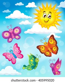 Happy butterflies theme image 5 - eps10 vector illustration.