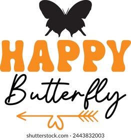 happy butterfly T shirt Design