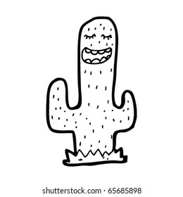 happy cactus cartoon
