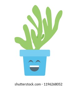 
A happy cactus with emoji for indoor decoration 
