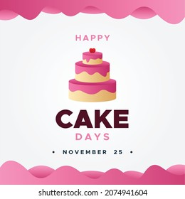 Happy Cake Day Design Background For Greeting Moment