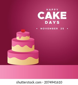 Happy Cake Day Design Background For Greeting Moment