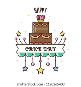 Happy Cake Day. Vector illustration.