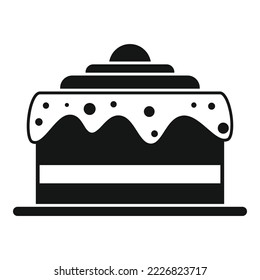 Un simple vector de icono de pastel feliz. Dulce fiesta. Comida con crema