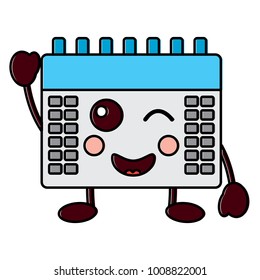 happy calendar kawaii icon image 