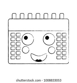 happy calendar kawaii icon image 