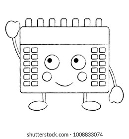 happy calendar kawaii icon image 