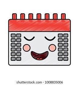 happy calendar kawaii icon image 