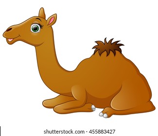 Cartoon Funny Camel Sitting Desert Stock Illustration 1605079759 ...