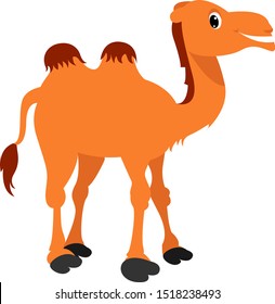 Happy camel, illustration, vector on white background.