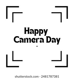 Feliz Día de la Cámara en texto en negrita y negro, centrado en un diseño de marco minimalista