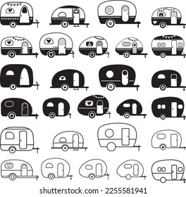 Happy Camper - Bundle Caravan On White Background
