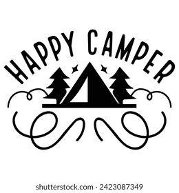 Happy Camper - Camping Quotes Design t-shirt, Adventure Vector EPS Editable Files