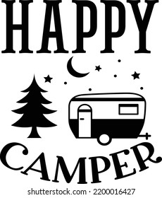 happy camper camping svg design svg
