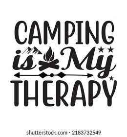 Happy Camper Printable Vector Illustration