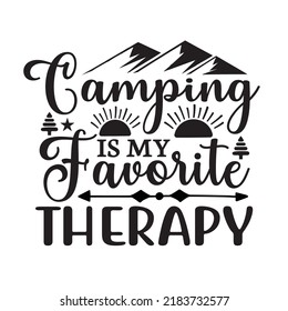 Happy Camper Printable Vector Illustration