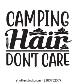 Happy Camper Printable Vector Illustration
