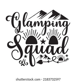Happy Camper Printable Vector Illustration