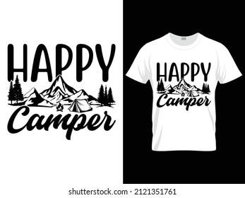 Happy camper svg camping t-shirt design