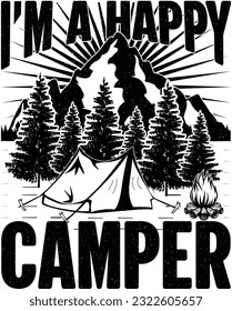 I'm a happy camper t-shirt design