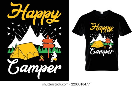 Happy Camper... T-Shirt Design Template.