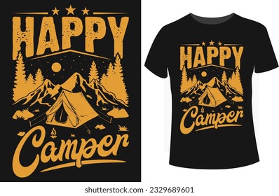 Happy camper t-shirt design vector