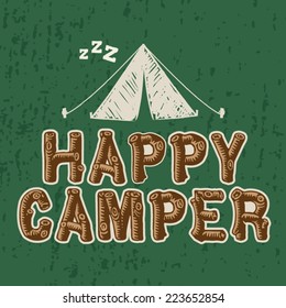 Happy Camper Tshirt Screen Print