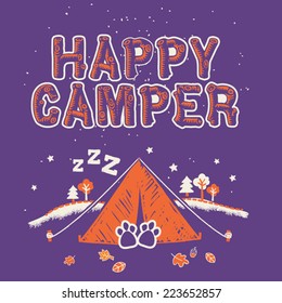 Happy Camper Tshirt Screen Print