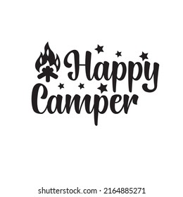 Feliz ilustración vectorial Camper. Diseño EPS 10. Perfecto para camisetas, tazas, afiches, bolsas de té, textiles, tarjetas. 