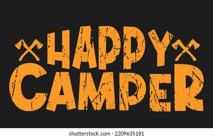 happy camper vintage t-shirt design