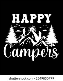 
HAPPY CAMPERS VECTOR TSHIRT DESIGN