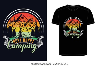 Happy Camping The Best Adventure Awaits, Vector Design Print Redy Design.