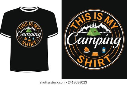 happy camping for life outdoor adventure camping shirt design vector template, t-shirt design, camping t-shirt design ideas, vintage, label, badge, typographic poster, vector t-shirt , tree, 