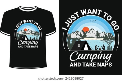 happy camping for life outdoor adventure camping shirt design vector template, t-shirt design, camping t-shirt design ideas, vintage, label, badge, typographic poster, vector t-shirt , tree, 