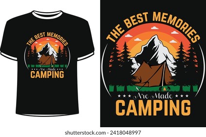 happy camping for life outdoor adventure camping shirt design vector template, t-shirt design, camping t-shirt design ideas, vintage, label, badge, typographic poster, vector t-shirt , tree,