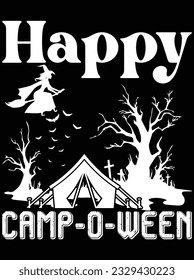 Happy camp-o-ween vector art design, eps file. design file for t-shirt. SVG, EPS cuttable design file svg