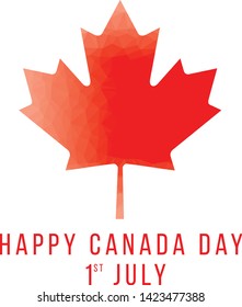 Happy Canada Day 1st July low poly for card poster design 