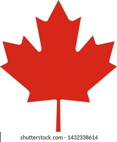 Happy Canada Day. 1st  July. Canadian flag. Red Canada Maple leaf on white background. Flag of Canada. Canadian national holidays. Independence Canada Day. Vector illustration