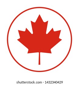 Happy Canada Day. 1st  July. Red Canada Maple leaf isolated on white background. Flag of Canada. Independence Canada Day. Vector Illustration