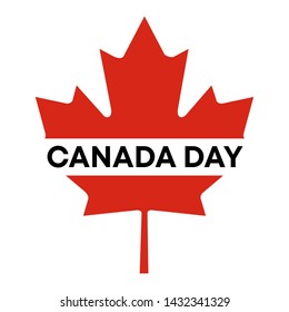 Happy Canada Day. 1st  July. Red Canada Maple leaf isolated on white background. Canadian flag. Canadian national holidays. Symbol of Canada. Independence Canada Day. Vector Illustration