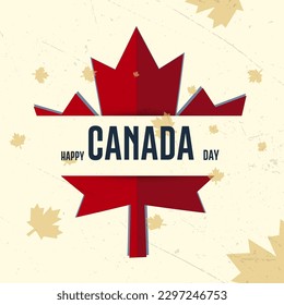 Happy Canada Day 1st of July celebration concept. Poster, banner design vector illustration.