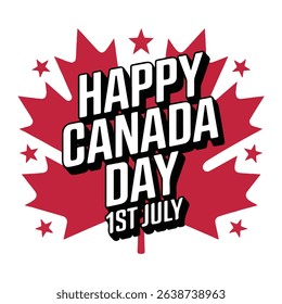 Happy Canada Day 1st July Maple Leaf Celebration Design