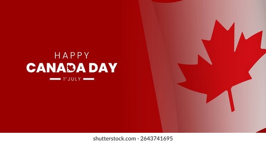 Happy Canada Day 1st of July Background Design. Banners, Posters, Greeting Cards. Canada Vector Illustration.