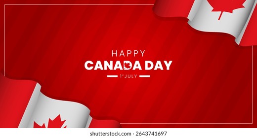 Happy Canada Day 1st of July Background Design. Banners, Posters, Greeting Cards. Canada Vector Illustration.