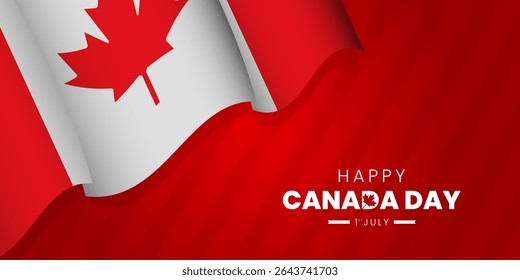 Happy Canada Day 1st of July Background Design. Banners, Posters, Greeting Cards. Canada Vector Illustration.