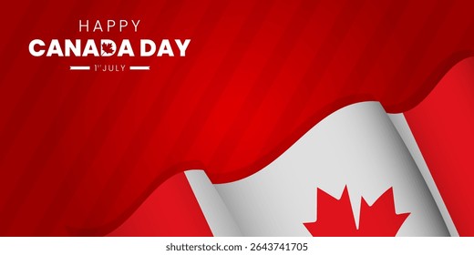 Happy Canada Day 1st of July Background Design. Banners, Posters, Greeting Cards. Canada Vector Illustration.
