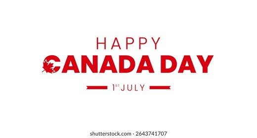 Happy Canada Day 1st of July Background Design. Banners, Posters, Greeting Cards. Canada Vector Illustration.
