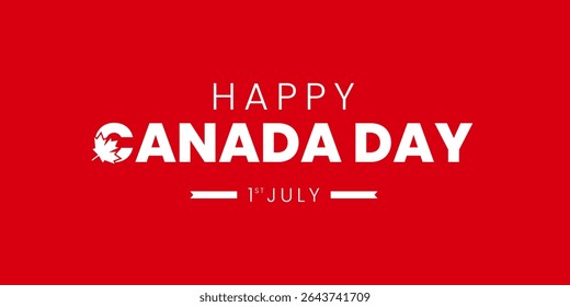 Happy Canada Day 1st of July Background Design. Banners, Posters, Greeting Cards. Canada Vector Illustration.