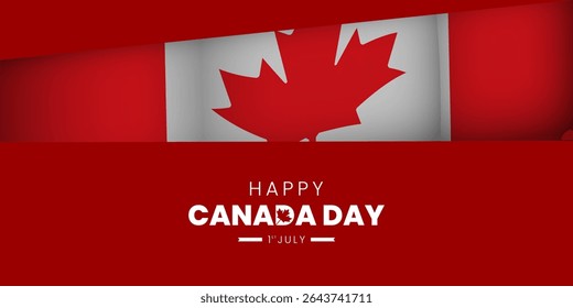 Happy Canada Day 1st of July Background Design. Banners, Posters, Greeting Cards. Canada Vector Illustration.