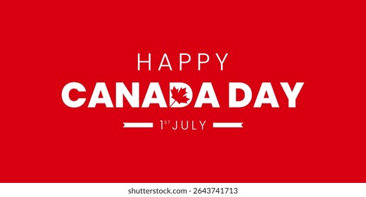 Happy Canada Day 1st of July Background Design. Banners, Posters, Greeting Cards. Canada Vector Illustration.